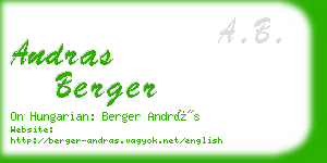 andras berger business card